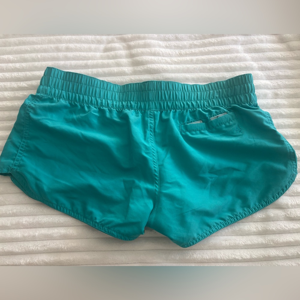 Volcom Teal Athletic Running Shorts - Picture 2 of 6